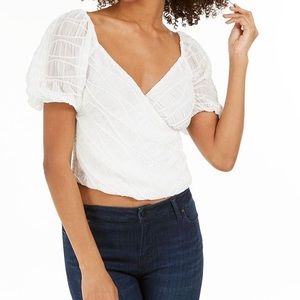 Lucy Paris Textured Faux-Wrap Top